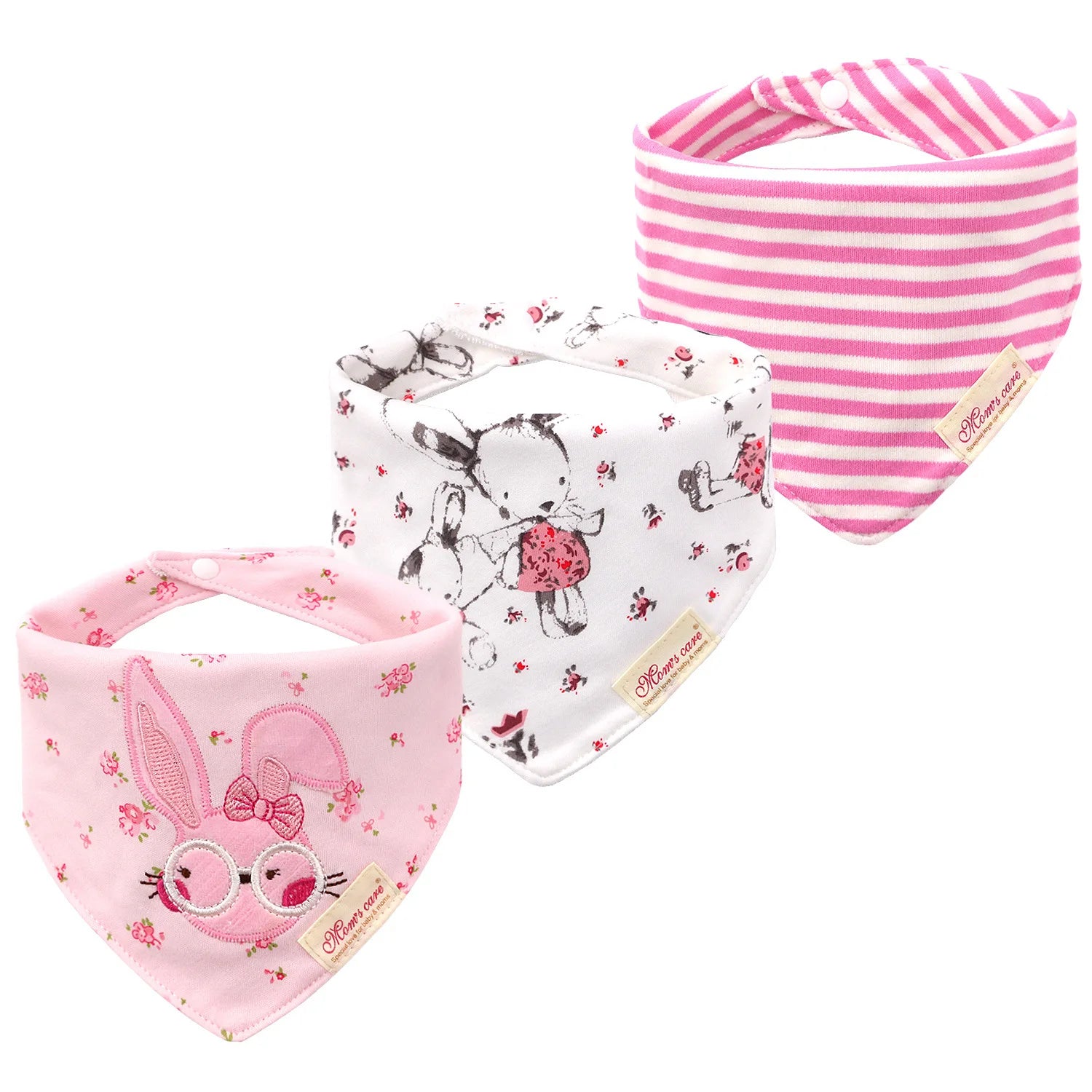 Cotton Cartoon Baby Bibs 3pcs Bandana Set Saliva Towel