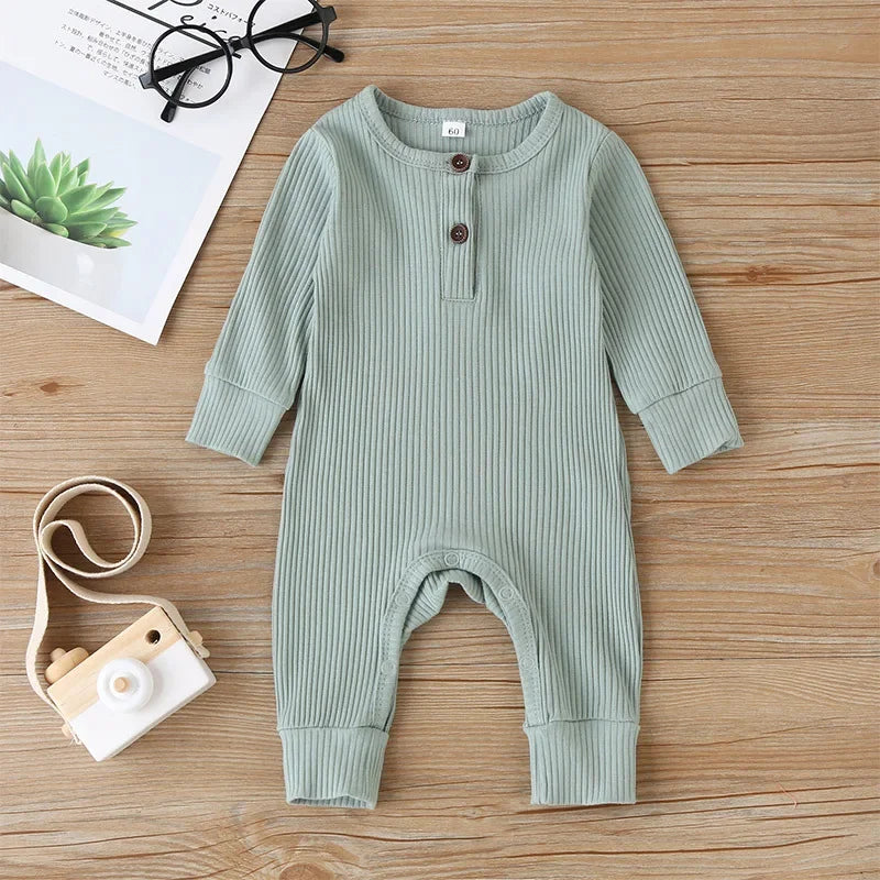 Baby Boys Girls Overalls Cotton Long Sleeve Jumpsuit