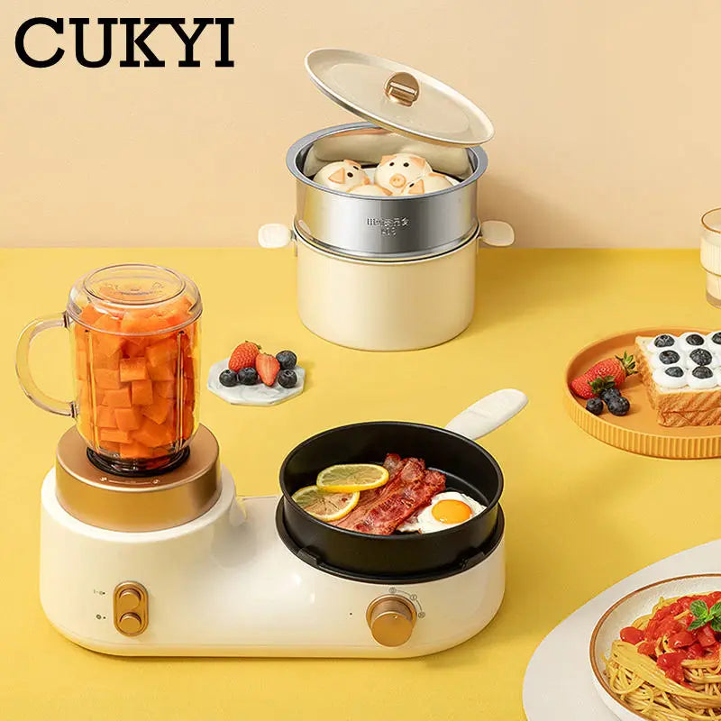 Multifunction Breakfast Maker Baby Food Supplement Machine Washable Juicer Non-stick Frying pan Stainless steel Steamer Boiler