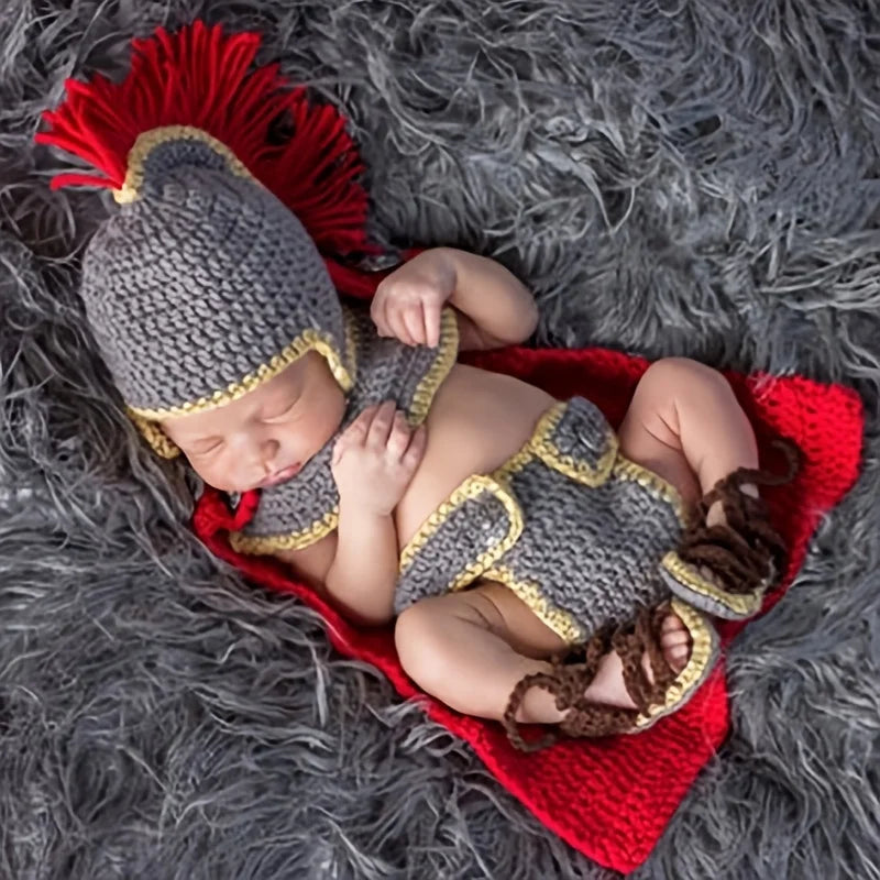 Newborn Photography Outfit Baby Costumes Newborn Photo Props Hand-knitted Photography Outfit 0-3monthes Baby Clothing 5pcs/set