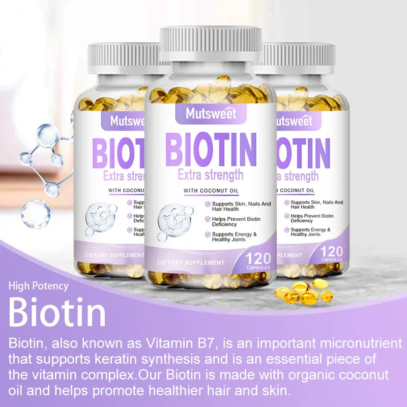 Vegan Biotin Vitam B Supplement with Organic Coconut Oil