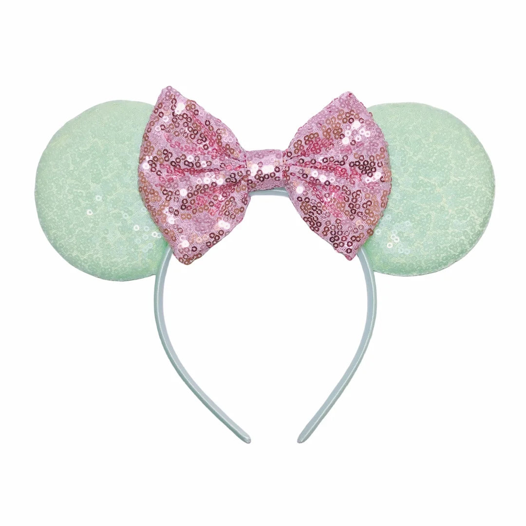 Classic Mouse Ears Headband Glitter Bow Party Accessories