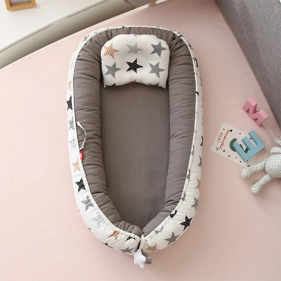 Baby Cribs Removable Sleeping Nest for Baby Bed Crib with Pillow Cotton Infant Toddler Cradle Mattress Newborn Gift