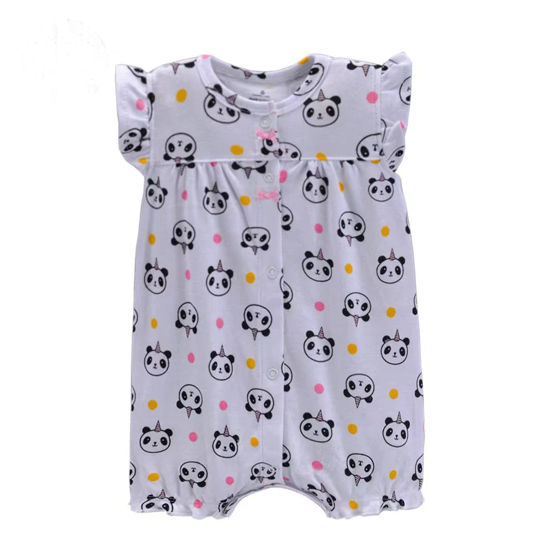 Summer 100% Cotton Newborn Infant Bodysuits 6-24