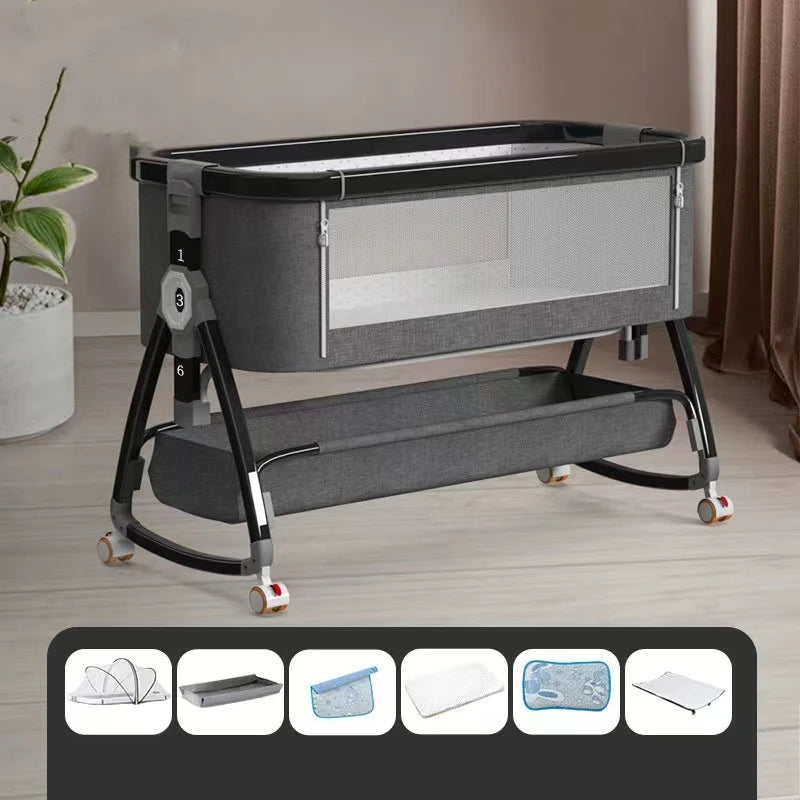 Portable Bed Guard Baby Bedside Crib Aluminum Alloy Folding Bed