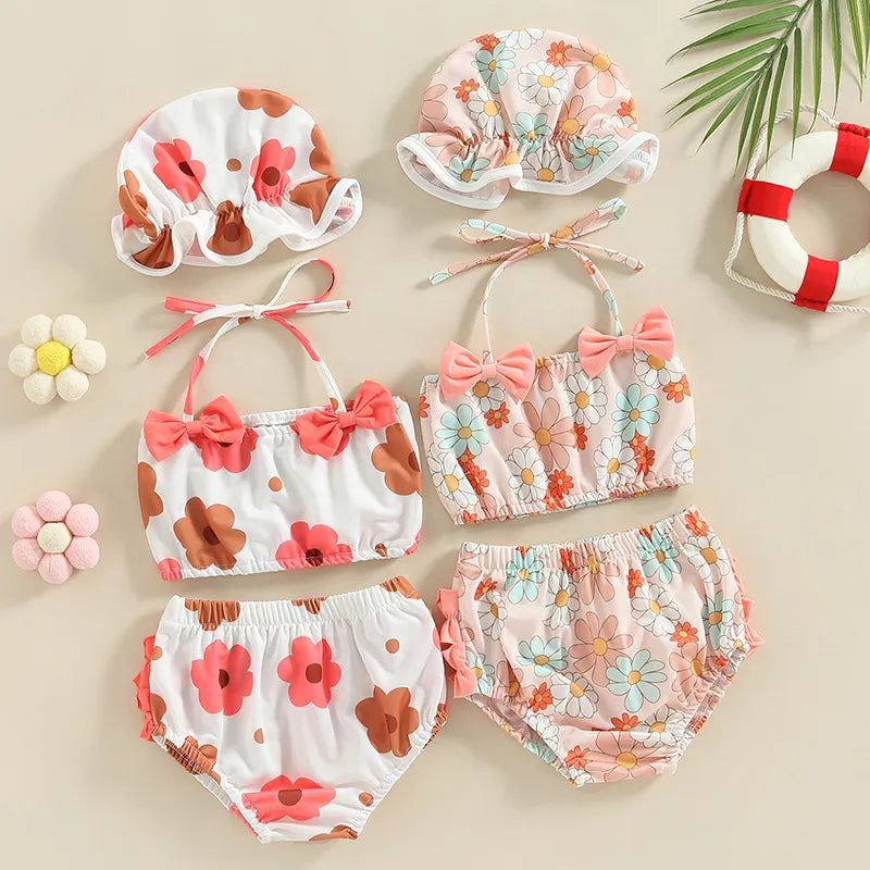Summer 0-2Y Baby Girls Three Piece Swimsuits