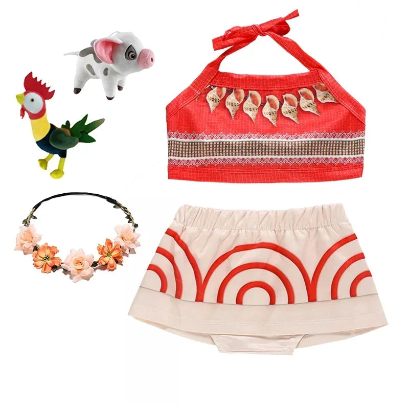 DISNEY Moana Dress Costumes Dresses Anime Movie Moana Costume