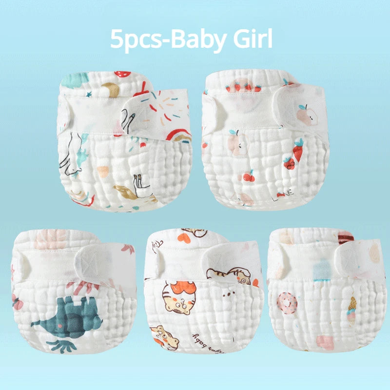 Baby Reusable Diapers Gauze Diapers Training Pants For Children Ecological Cloth Diaper Washable Toddler Kid Cotton Nappy