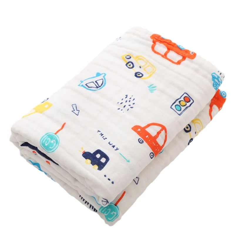 Baby Muslin Bath Towel Gauze-Cotton Wrapping Blanket Breathable Shower Towel Crib Bedding Nursing Cover Newborns Shower Gift