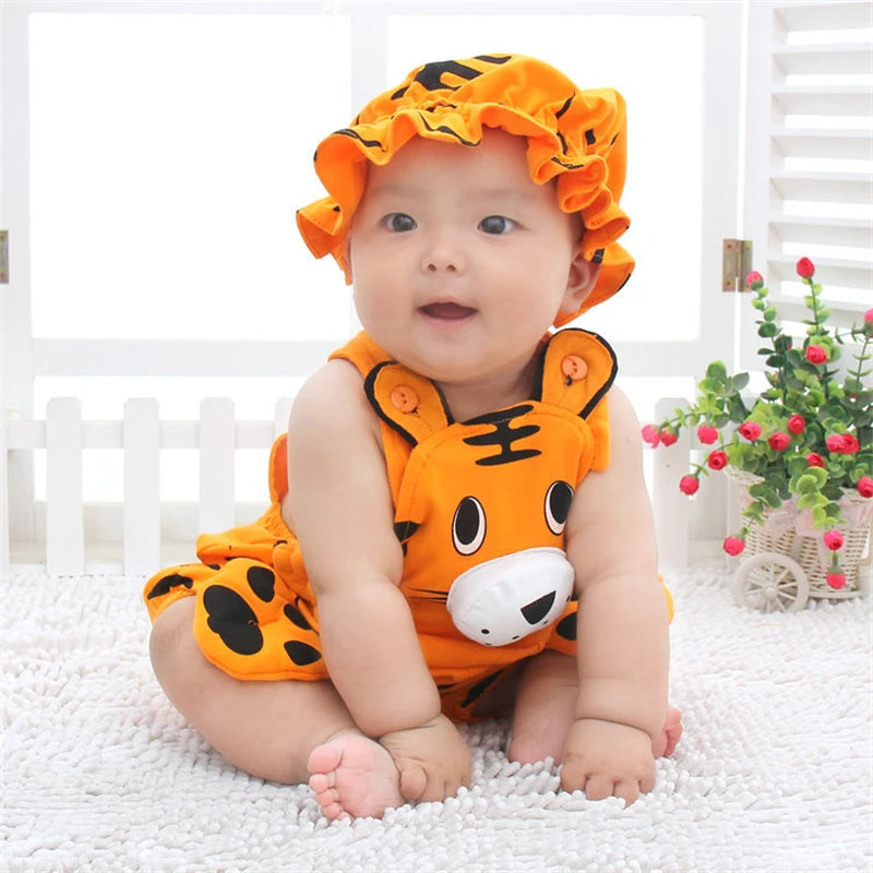 Summer Baby Watermelon Rompers+Hat Costume