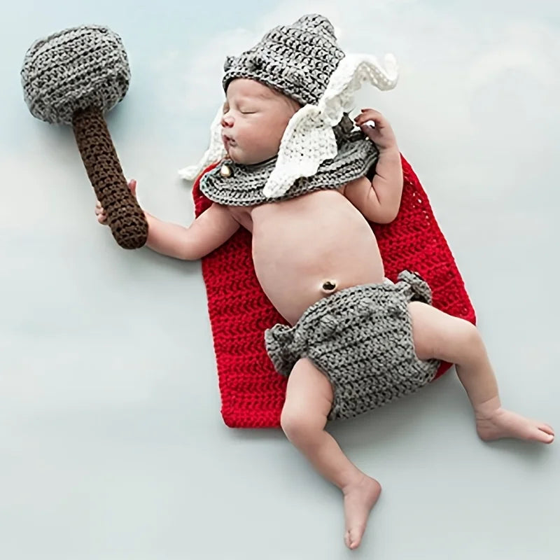 Cartoon Clothing Suit Infant Cap Crochet Knit Costume