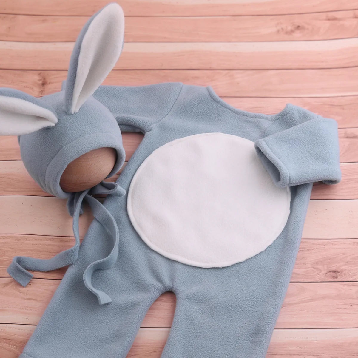 Cartoon Rabbit Hat Baby Photography Props Full Moon Baby Shooting Accessories Photo Props Baby Photo Clothes 1 Set