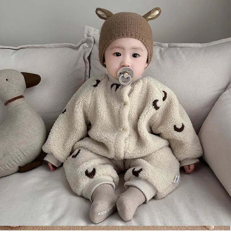 New Winter Baby Girl Boy Fleece Rompers