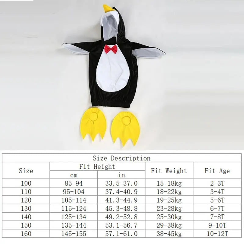 Penguin Costume For Baby Hooded Top+Shoes Set