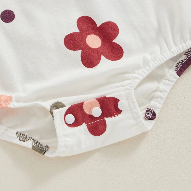 Lovely Summer Newborn Baby Cotton Flower Print  Bodysuits