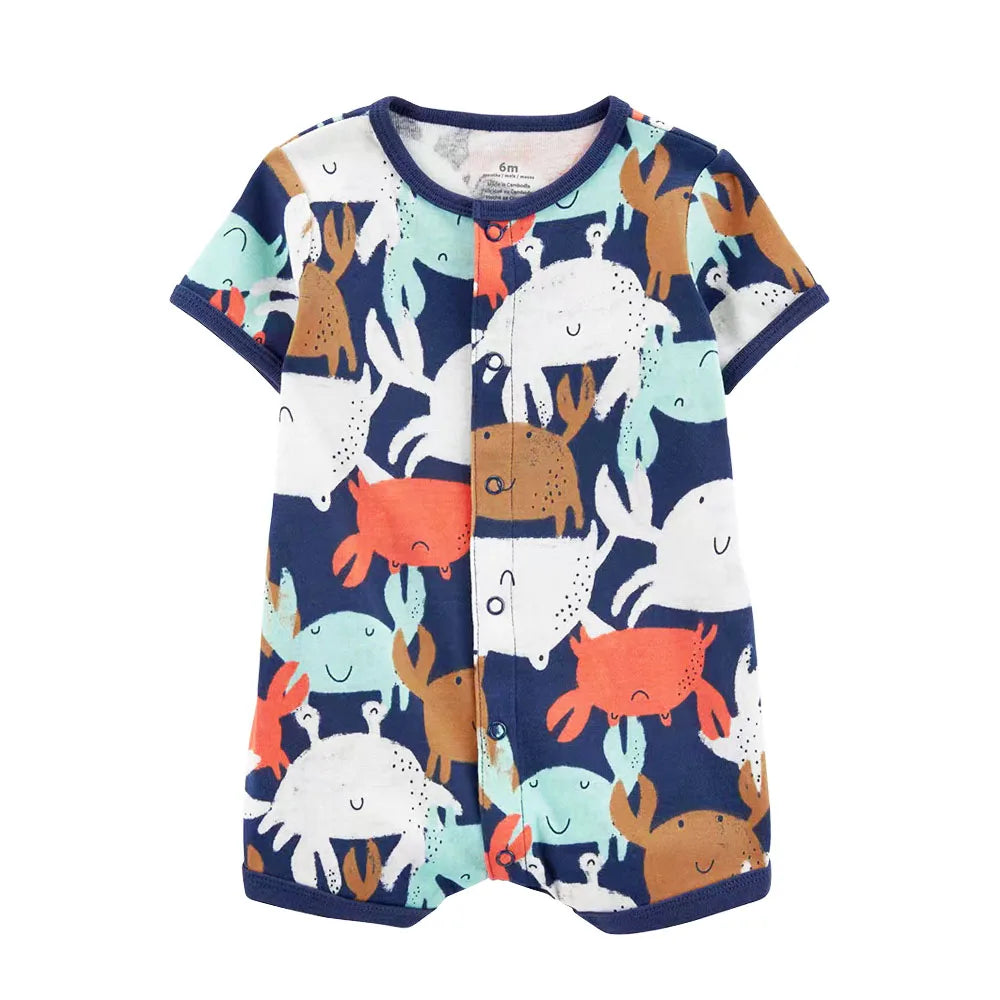 Summer 100% Cotton Newborn Infant Bodysuits 6-24