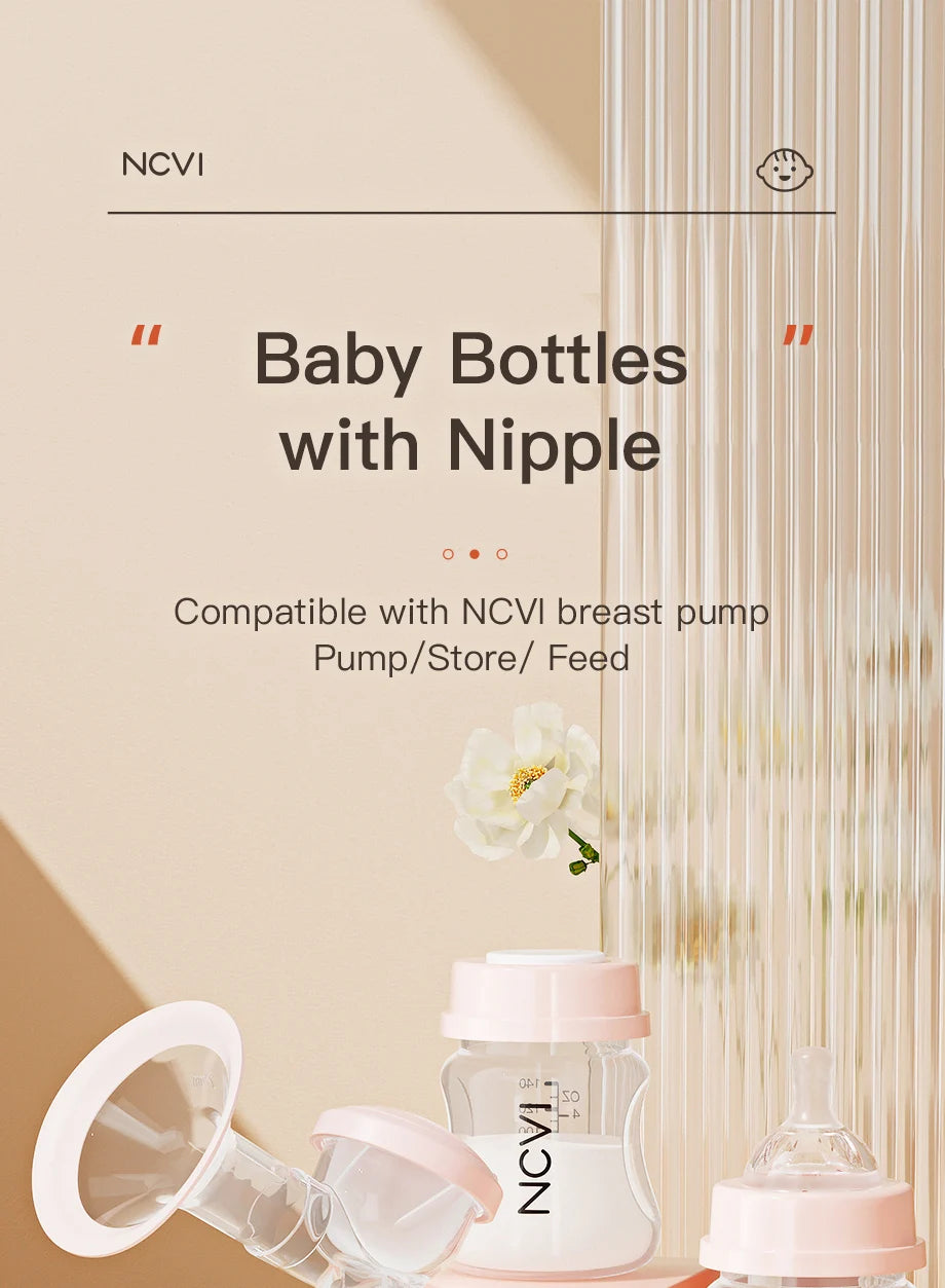 Baby Bottles with Nipples and Travel Caps Anti-Colic BPA Free
