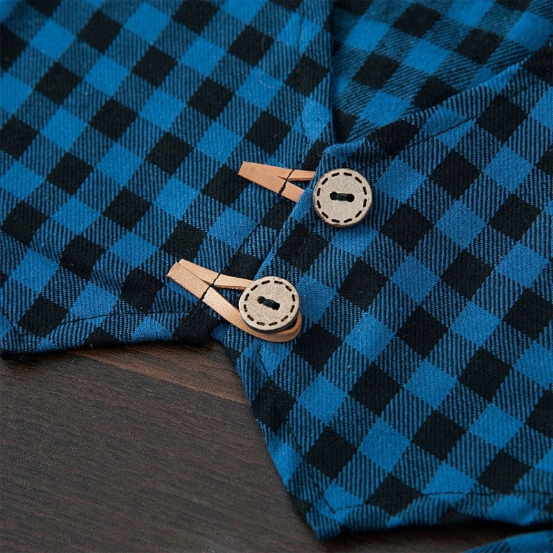 Checkered Pillow Pants & Vest Set Newborn Photography Props Baby Boy Girl Photo Shoot Outfits for 0-1 Month Baby Durable