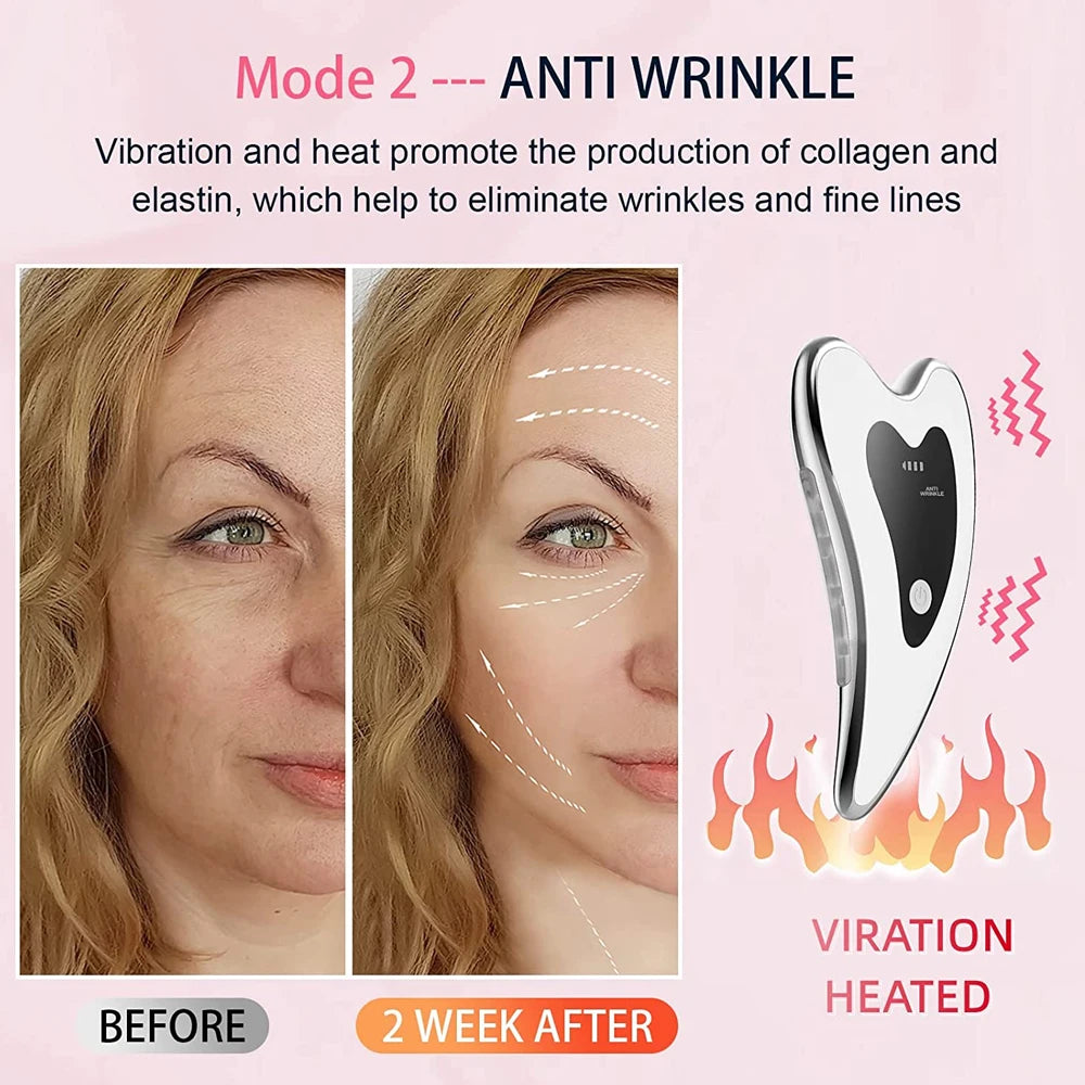 Electric Microcurrent Gua Sha Board Massager Heated Red Blue LED Photon Therapy Scraping Massage Tool Anti-Aging Skin Care Tools