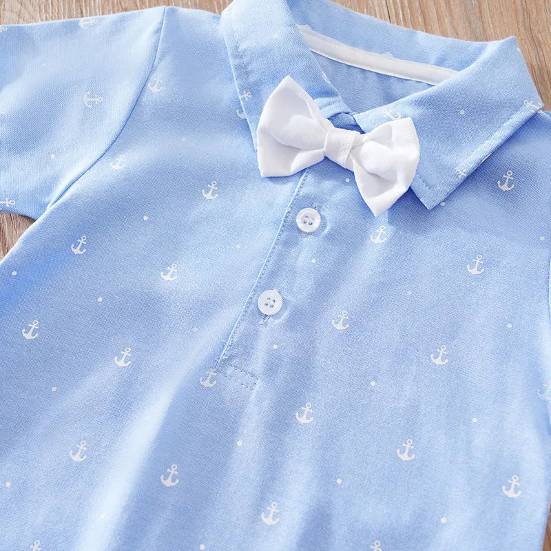 Summer Shirt With Sea Anchor Comfortable Bodysuit