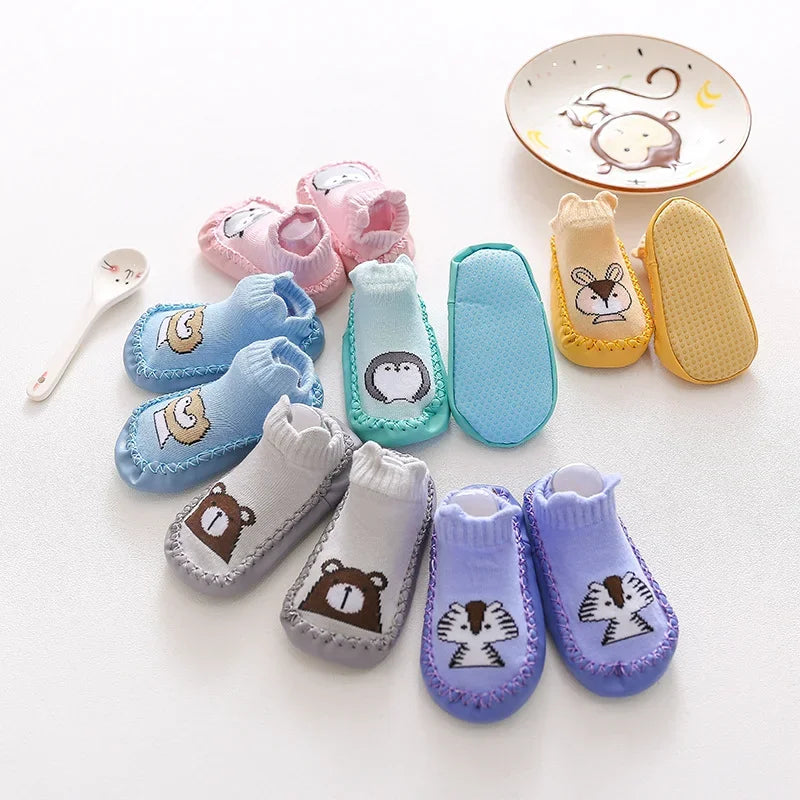 Baby Socks Shoes Infant Color Matching Cute Cartoon Kids Baby Shoes Doll Children Floor Sneaker Toddler Soft Soled First Walkers