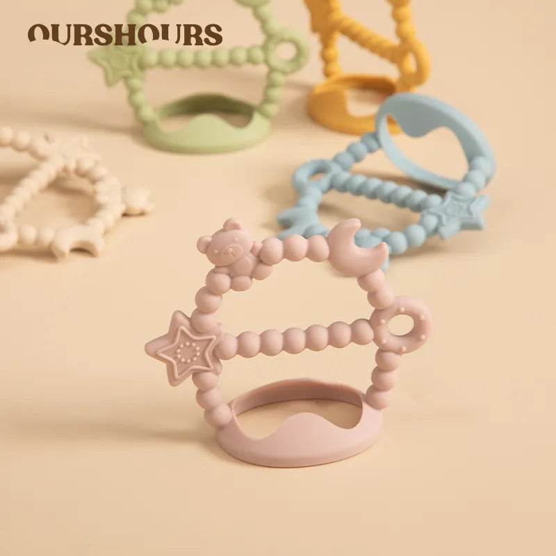 Baby Silicone Teether Soothing Molar Toy Cartoon Newborn Nursing Teething Gift Baby Accessories Kids Fingers Thumb Toys BPA Free