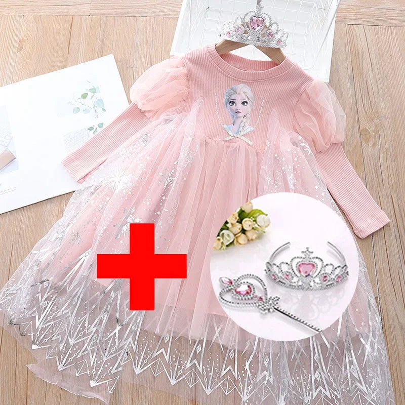 Baby Frozen Elsa Princess Costume Crown+Magic Wand