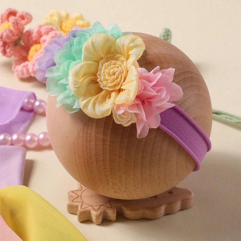Newborn Colorful Slip Dress Flower Headband Photo Props
