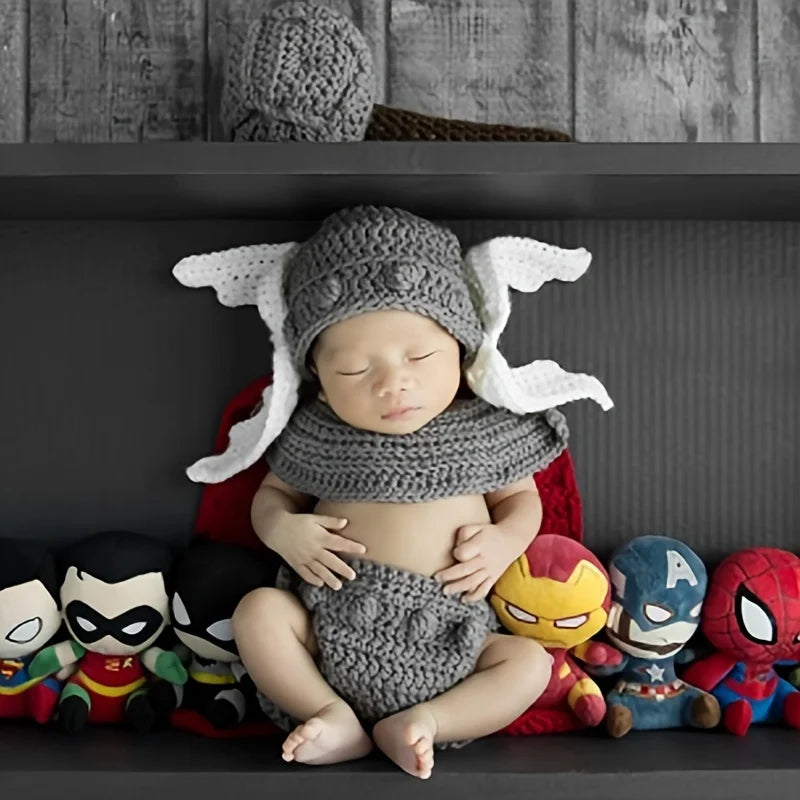 Cartoon Clothing Suit Infant Cap Crochet Knit Costume