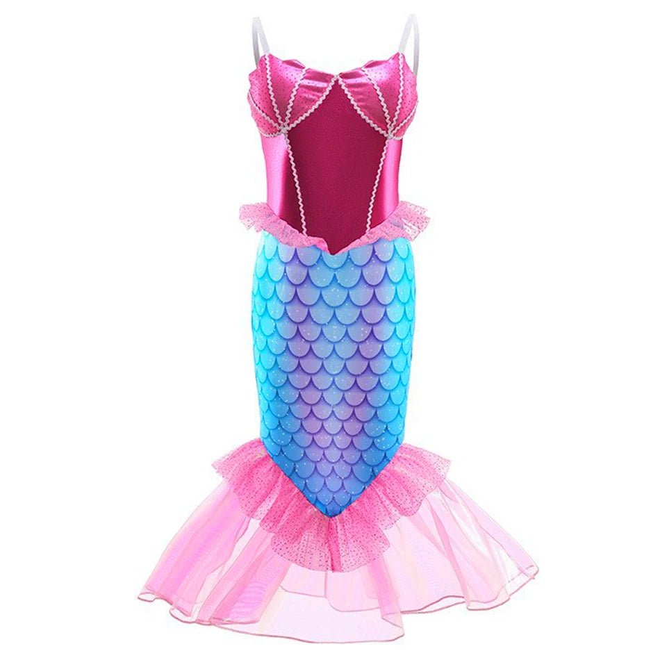 DISNEY Little Mermaid Ariel Charm Princess Dress Cosplay Costumes