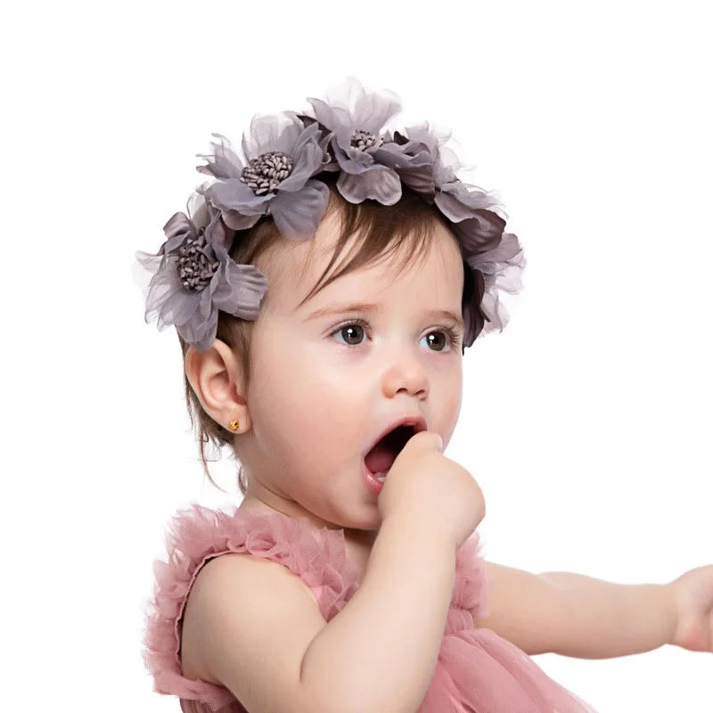 Baby Headband Crown Flower Wreath Hairband Princess Hair Hoop