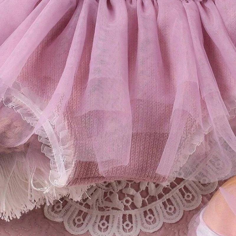 Baby Girls Headband Lace Jumpsuit Dress