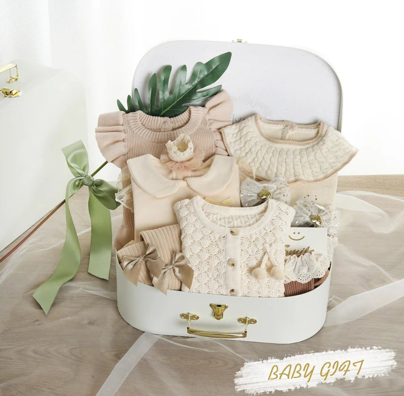 Organic Color Cotton Baby Rompers Luxury Gift Set Box