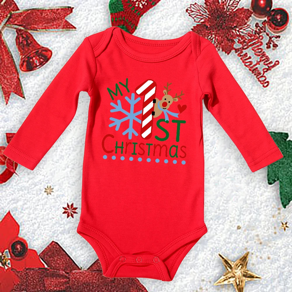 My First Christmas New Born Baby Bodysuits
