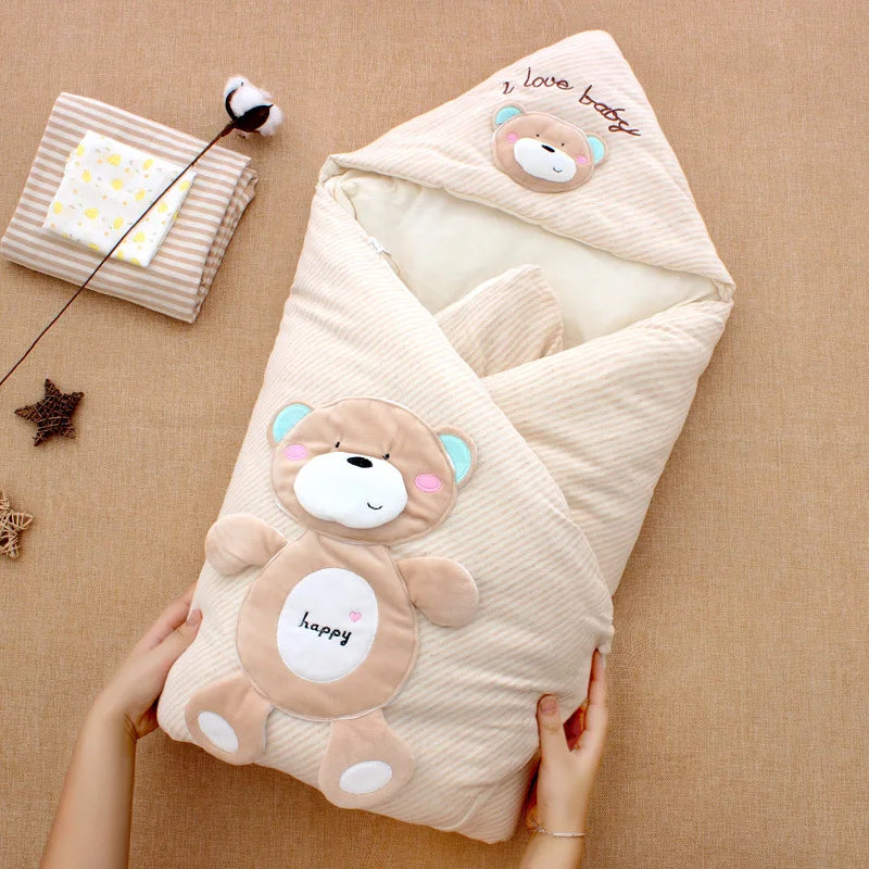 Soft Newborn Wrapping Blanket Baby Sleeping Bag Can Take Off Double Bile Newborn Sleeping Bag Cotton 0-12 Months Baby Blanket