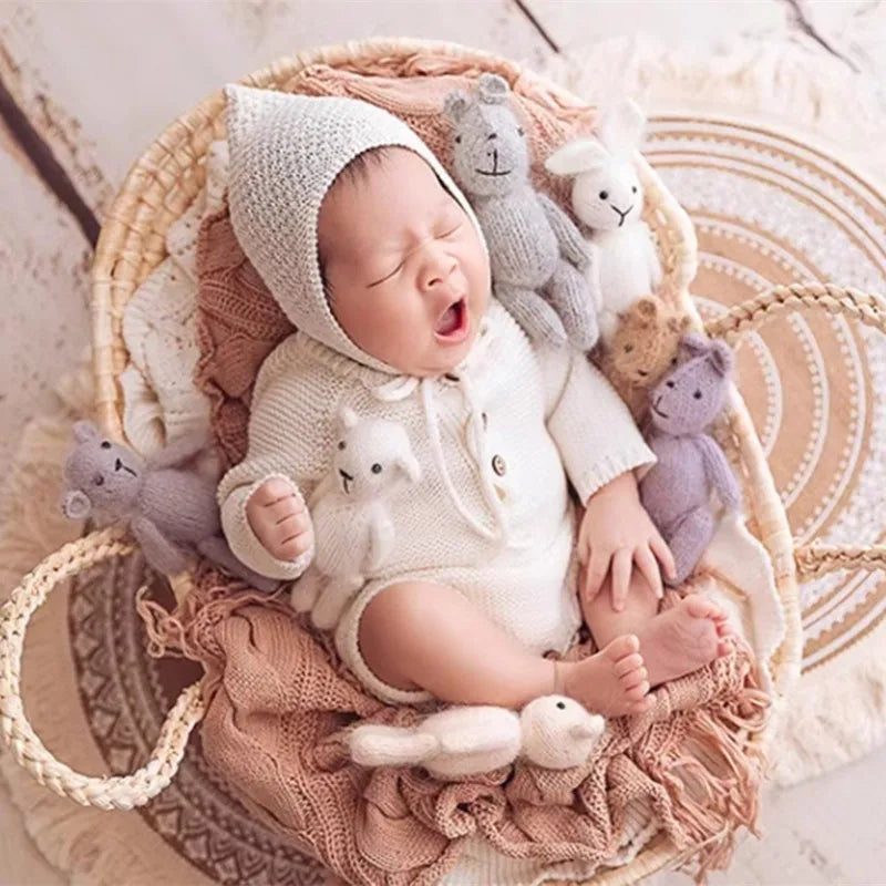 Newborn photography props Bohemia hemp tassel round cushion blanket small carpet studio props background
