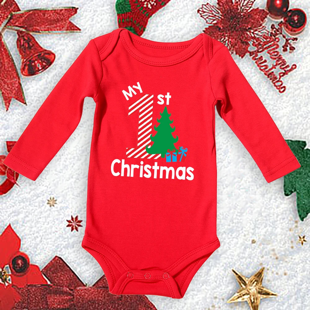 My First Christmas New Born Baby Bodysuits