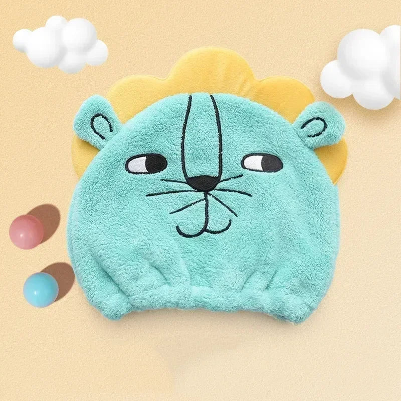 Cute Cartoon Animal Hair Towel Cap Drying Hat Quick-dry Microfiber