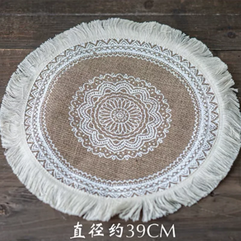 Bohemia hemp tassel round small carpet