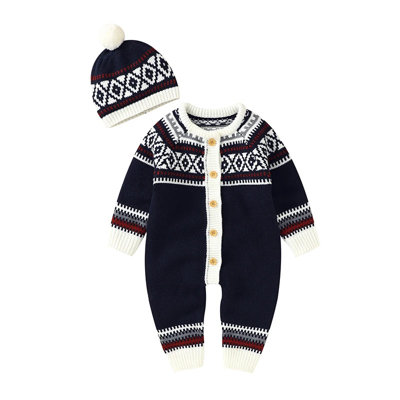 Baby Rompers Long Sleeve Infant Boys Girls Jumpsuits Clothes Autumn Solid Knitted Newborn Toddler Kids Overalls One Piece 0-18M