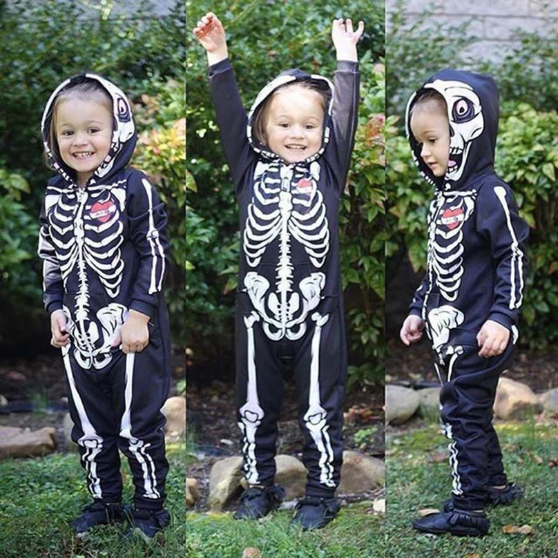 Baby Boy Clothes Funny Skeleton Halloween Costume Long Sleeve Clothes