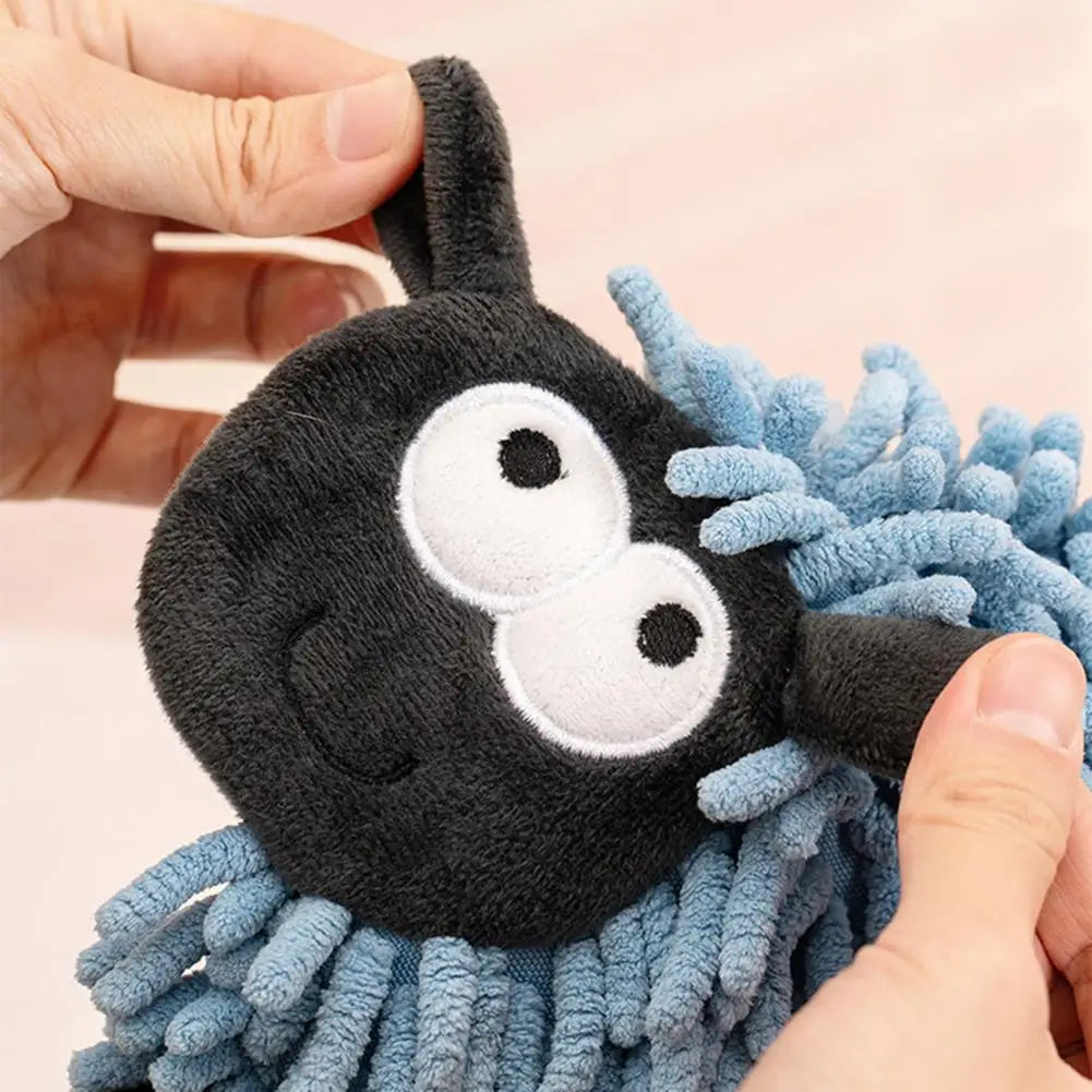 Chenille Cartoon Sheep Hanging Towel Adjustable Lanyard Hanging Hand Towel Soft Comfortable Skin-touch Kitchen Towel For Home