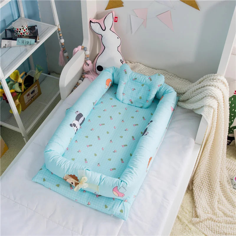 New Baby Portable Crib Bed Sleeping Bed Cotton Infant Baby Nest Travel Bed Foldable Washable Newborn Mattress Child Cradle Cot