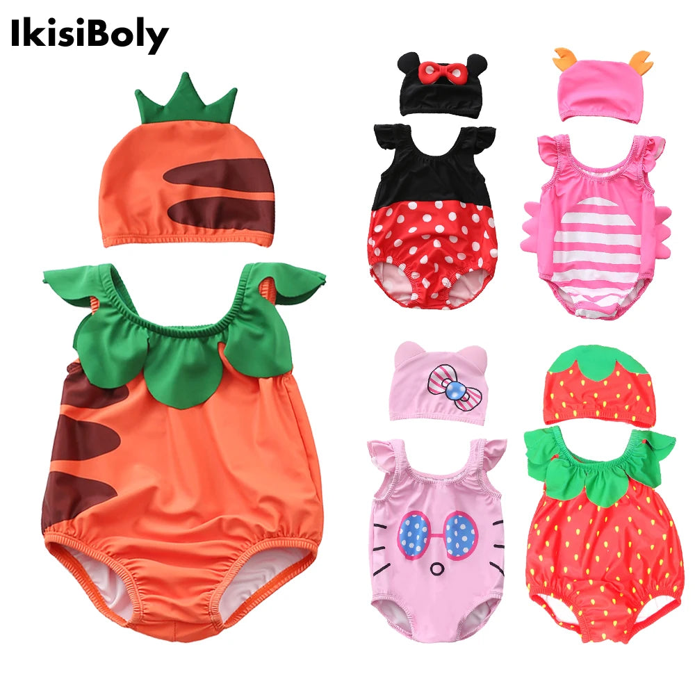 Baby Girls Boys Swimwear for Newborn 0-3Y Babies New Fruits Little Beach  Swimsuit Toddler Bathing Clothes 2pcs Set New Outfits