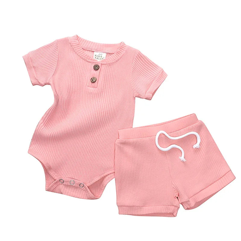 Baby Rompers For Girls Costume Boy Outfit 0 To 6 12 18 Months Items Groups Summer Newborn Clothes Mother Kids Cotton Sets Stuff