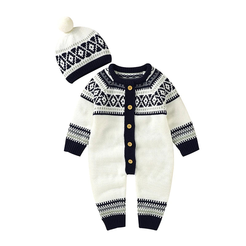 Baby Rompers Long Sleeve Infant Boys Girls Jumpsuits Clothes Autumn Solid Knitted Newborn Toddler Kids Overalls One Piece 0-18M