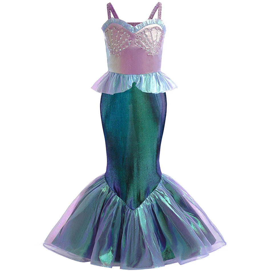 DISNEY Little Mermaid Ariel Charm Princess Dress Cosplay Costumes