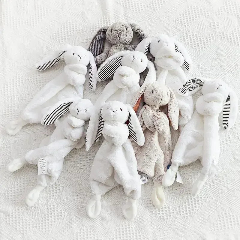 Cute Bunny Security Blanket for Baby Lovely Stuffed Animal Toys Soft Rabbit Blankie for Newborn Baby coaxing artifact