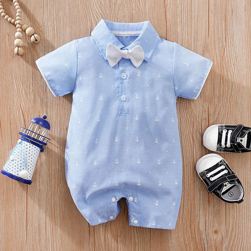 Summer Shirt With Sea Anchor Comfortable Bodysuit