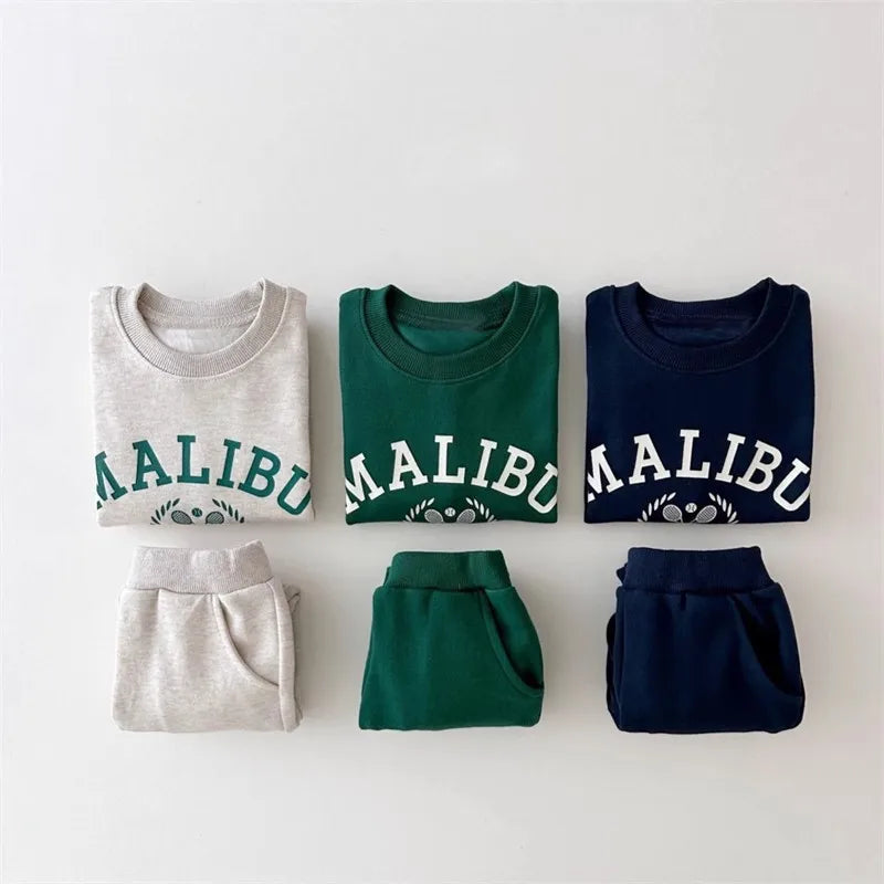 Tops + Leggings 2 Pieces Suit Fleece Clothing Set